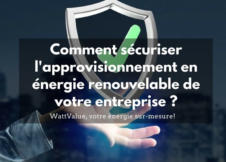 Energie renouvelable: comment sécuriser ses approvisionnements ?