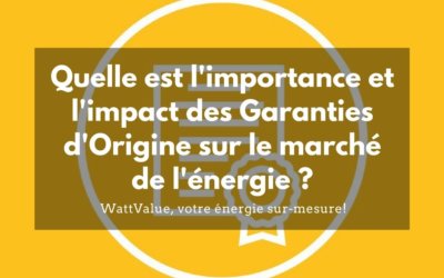 Quelle est l’importance et l’impact des Garanties d’Origine sur le marché de l’énergie ?