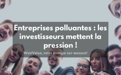 Entreprises polluantes : les investisseurs mettent la pression !
