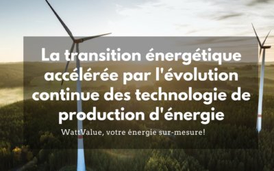 La transition énergétique accélérée par l’évolution continue des technologies de production d’énergie