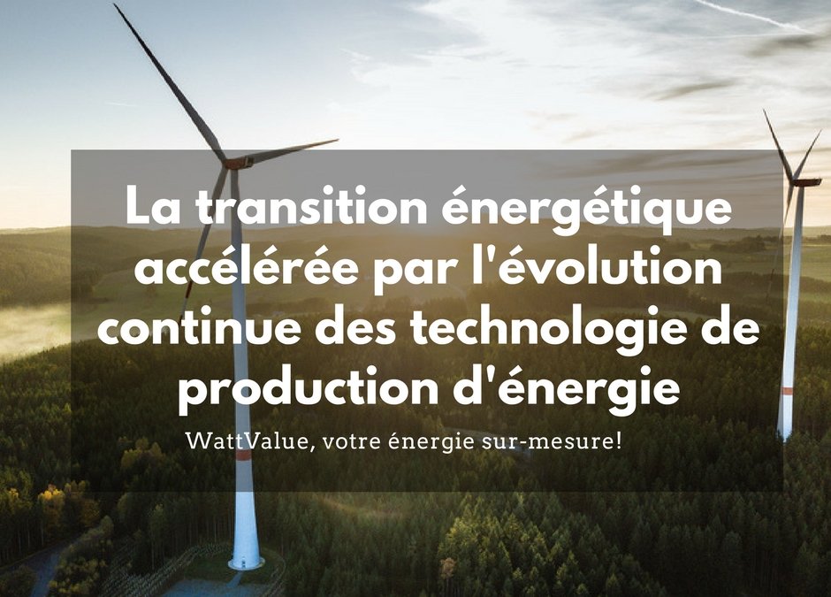 La transition énergétique accélérée par l’évolution continue des technologies de production d’énergie