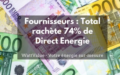 Fournisseurs : Total va racheter 74% de Direct Energie