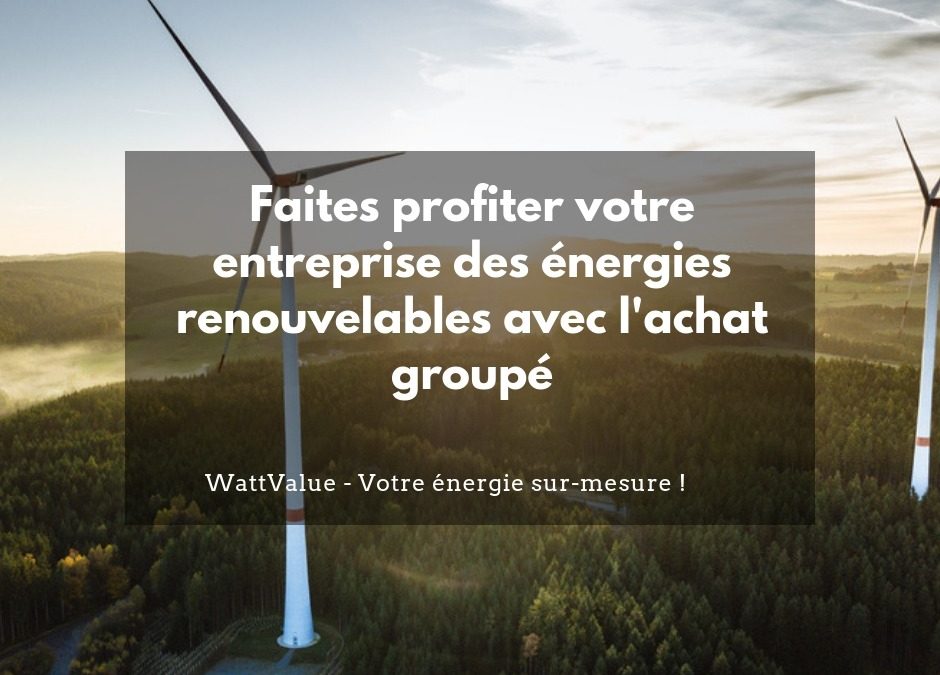 Faites profiter votre entreprise des énergies renouvelables avec l’achat groupé