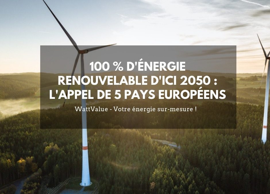 100 % d’énergie renouvelable d’ici 2050 : l’appel de 5 pays européens