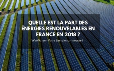Quelle est la part des énergies renouvelable en France en 2018 ?