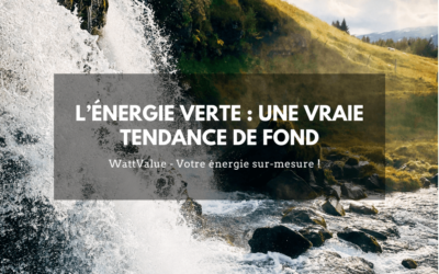 L’ÉNERGIE VERTE : UNE VRAIE TENDANCE DE FOND