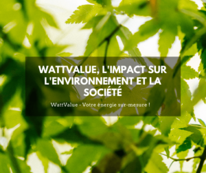 WATTVALUE, L’IMPACT SUR L’ENVIRONNEMENT ET SUR LA SOCIÉTÉ