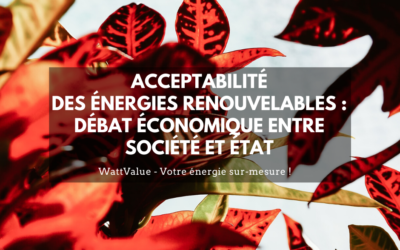 L’ACCEPTABILITÉ DES ÉNERGIES RENOUVELABLES : UN DÉBAT ÉCONOMIQUE ENTRE LA SOCIÉTÉ ET L’ÉTAT