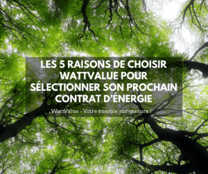 LES 5 RAISONS DE CHOISIR WATTVALUE POUR SÉLECTIONNER SON PROCHAIN CONTRAT D’ÉNERGIE