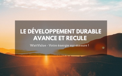 LE DEVELOPPEMENT DURABLE AVANCE ET RECULE