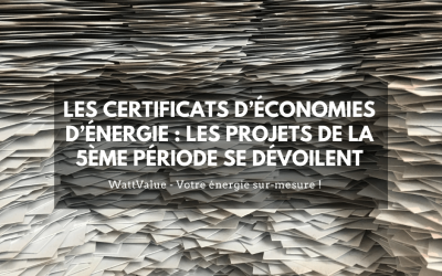 Les Certificats d’Économies d’Énergie : les projets de la 5ème période se dévoilent