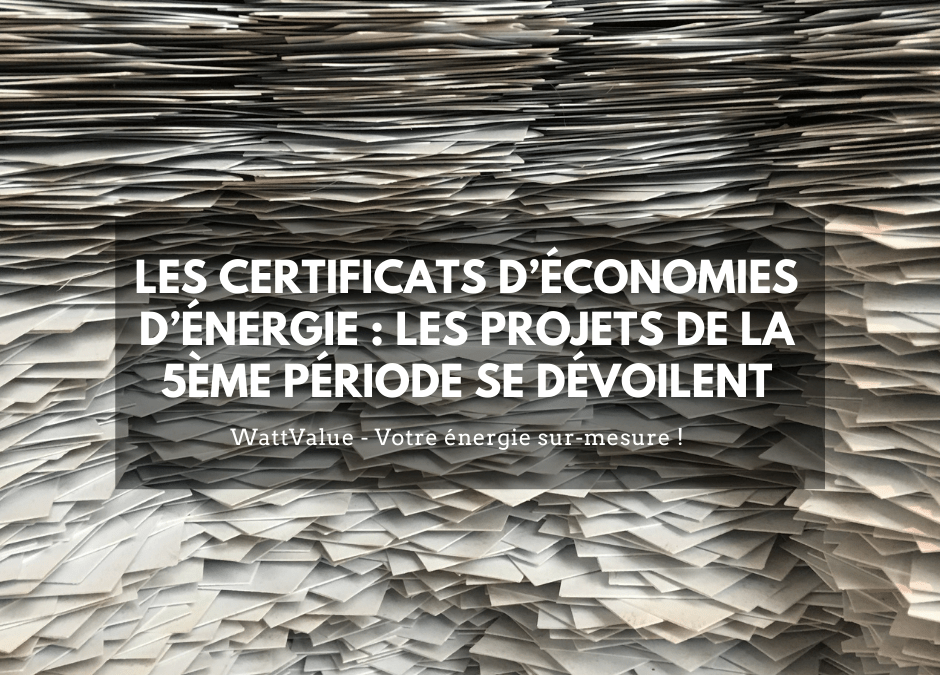 Les Certificats d’Économies d’Énergie : les projets de la 5ème période se dévoilent