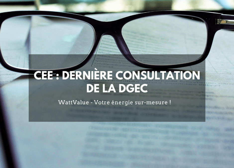 CEE : dernière consultation de la DGEC