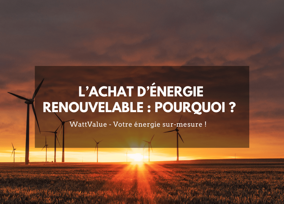 L’achat d’énergie renouvelable : pourquoi ?