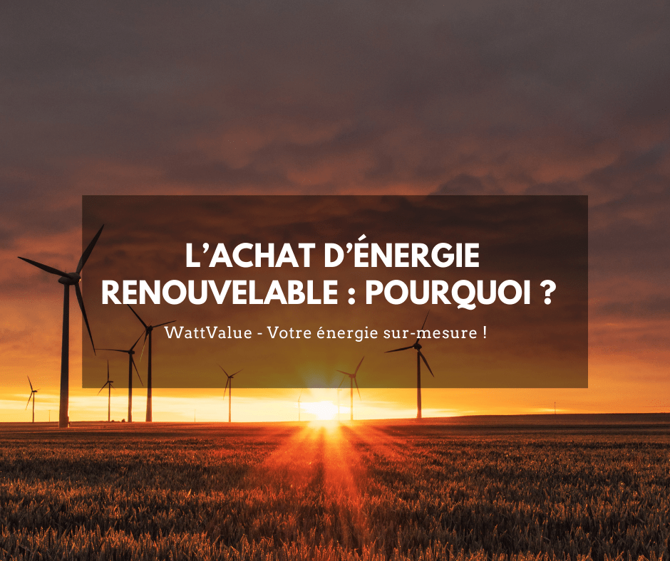 achat d'énergie renouvelable pourquoi