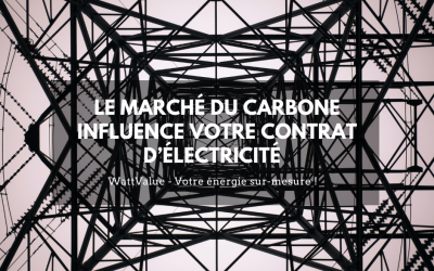 Le marché du carbone influence votre contrat d’électricité