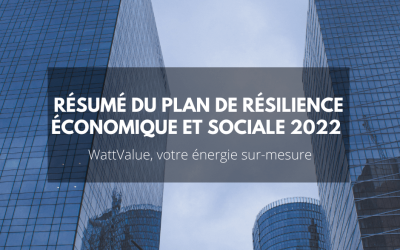 Résumé du plan de résilience économique et sociale 2022